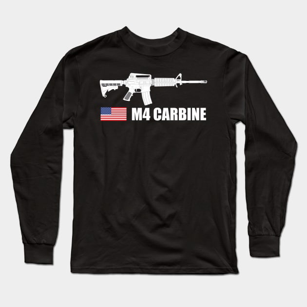 US Army M4 Carbine white version Long Sleeve T-Shirt by FAawRay